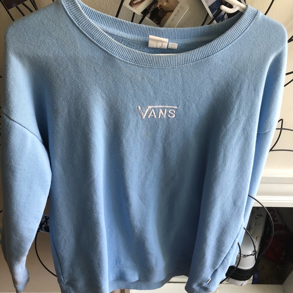 Vans Checker Light Blue Crew Neck Sweatshirt